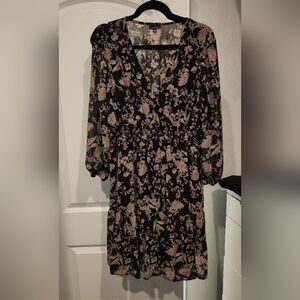 Floral Black and Pink Dress